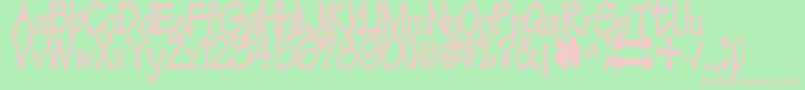 Шрифт FeltRegularTtstd – розовые шрифты на зелёном фоне