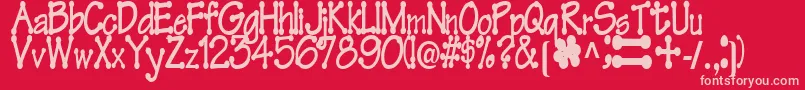 FeltRegularTtstd Font – Pink Fonts on Red Background