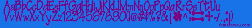 FeltRegularTtstd Font – Purple Fonts on Blue Background