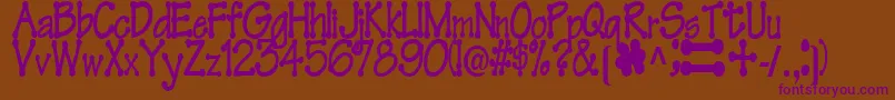FeltRegularTtstd Font – Purple Fonts on Brown Background