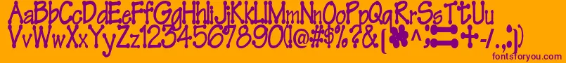FeltRegularTtstd Font – Purple Fonts on Orange Background
