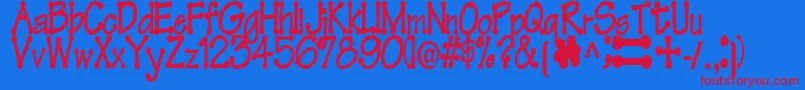 FeltRegularTtstd Font – Red Fonts on Blue Background