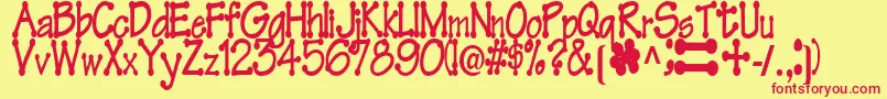FeltRegularTtstd Font – Red Fonts on Yellow Background