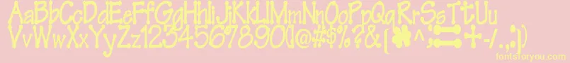 FeltRegularTtstd-Schriftart – Gelbe Schriften auf rosa Hintergrund