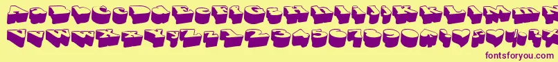 Razzo Font – Purple Fonts on Yellow Background