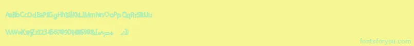 Safepaper-Schriftart – Grüne Schriften auf gelbem Hintergrund