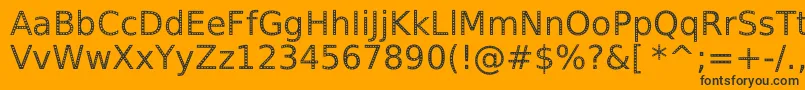 SpranqEcoSansRegular-Schriftart – Schwarze Schriften auf orangefarbenem Hintergrund