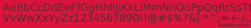 フォントSpranqEcoSansRegular – 赤い背景に黒い文字