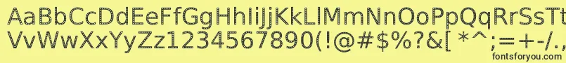 Czcionka SpranqEcoSansRegular – czarne czcionki na żółtym tle