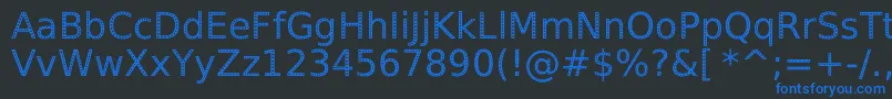 Шрифт SpranqEcoSansRegular – синие шрифты на чёрном фоне