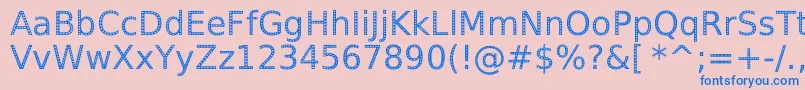 SpranqEcoSansRegular-fontti – siniset fontit vaaleanpunaisella taustalla