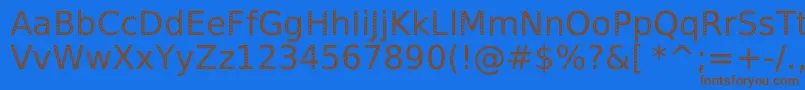 Шрифт SpranqEcoSansRegular – коричневые шрифты на синем фоне