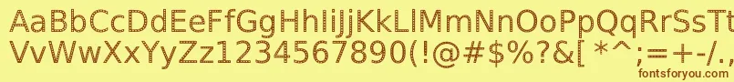 Czcionka SpranqEcoSansRegular – brązowe czcionki na żółtym tle
