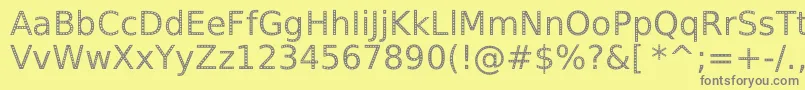 フォントSpranqEcoSansRegular – 黄色の背景に灰色の文字