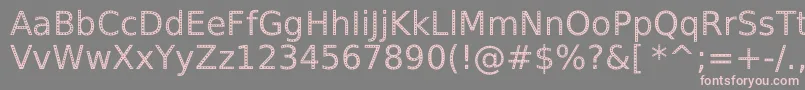 SpranqEcoSansRegular-fontti – vaaleanpunaiset fontit harmaalla taustalla