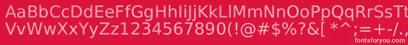 SpranqEcoSansRegular-Schriftart – Rosa Schriften auf rotem Hintergrund