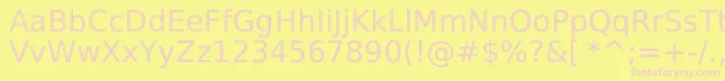 SpranqEcoSansRegular Font – Pink Fonts on Yellow Background