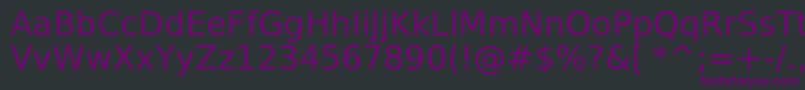 SpranqEcoSansRegular-fontti – violetit fontit mustalla taustalla