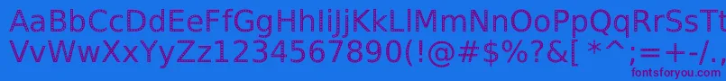 SpranqEcoSansRegular Font – Purple Fonts on Blue Background