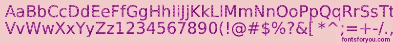 SpranqEcoSansRegular-fontti – violetit fontit vaaleanpunaisella taustalla