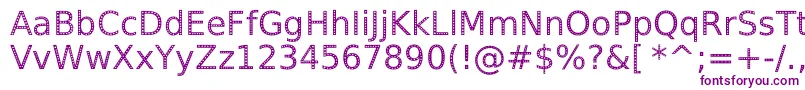 フォントSpranqEcoSansRegular – 白い背景に紫のフォント