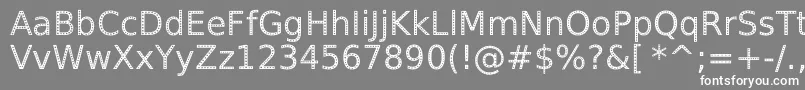 SpranqEcoSansRegular-Schriftart – Weiße Schriften auf grauem Hintergrund