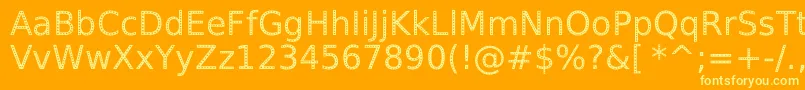 フォントSpranqEcoSansRegular – オレンジの背景に黄色の文字