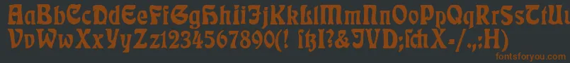 Czcionka RudelsbergPlakatschrift – brązowe czcionki na czarnym tle