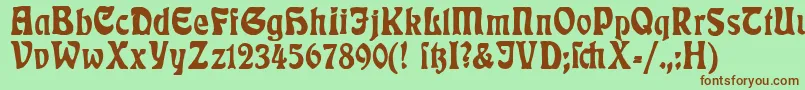 RudelsbergPlakatschrift Font – Brown Fonts on Green Background