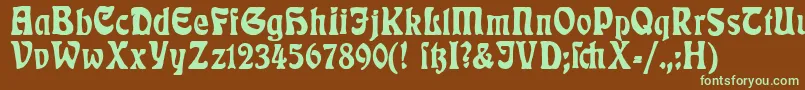 RudelsbergPlakatschrift Font – Green Fonts on Brown Background