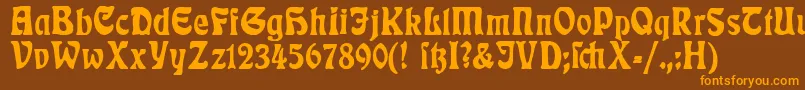 RudelsbergPlakatschrift Font – Orange Fonts on Brown Background