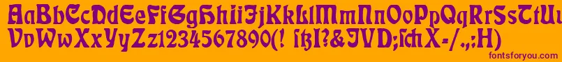 RudelsbergPlakatschrift Font – Purple Fonts on Orange Background