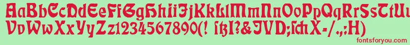 RudelsbergPlakatschrift Font – Red Fonts on Green Background