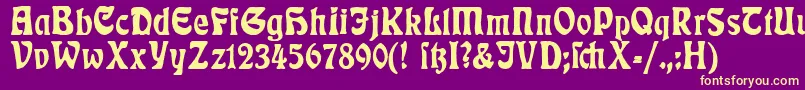 RudelsbergPlakatschrift Font – Yellow Fonts on Purple Background