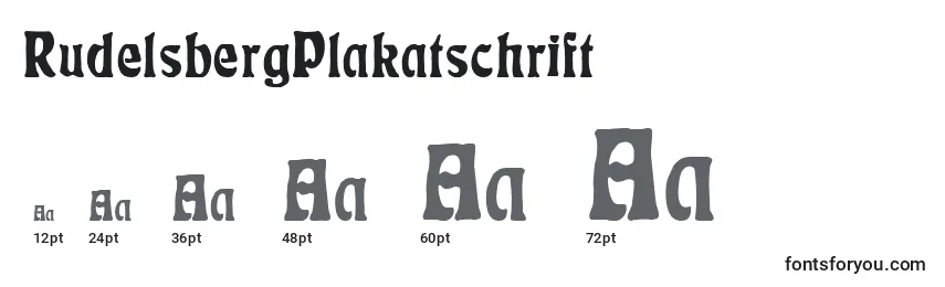 Размеры шрифта RudelsbergPlakatschrift
