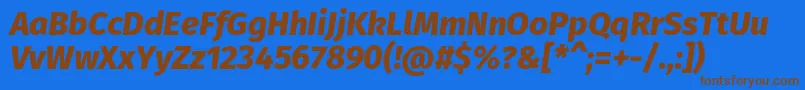 FirasansExtrabolditalic Font – Brown Fonts on Blue Background