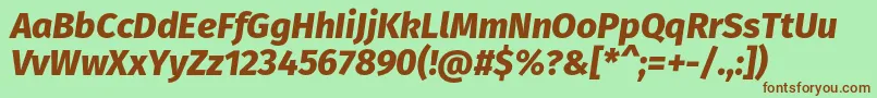 FirasansExtrabolditalic Font – Brown Fonts on Green Background