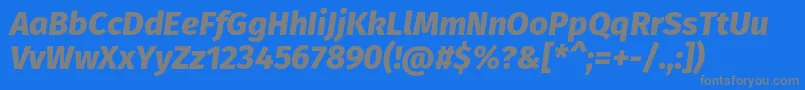 フォントFirasansExtrabolditalic – 青い背景に灰色の文字