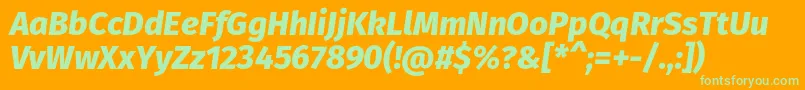 FirasansExtrabolditalic Font – Green Fonts on Orange Background