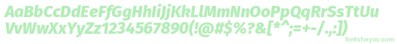 FirasansExtrabolditalic-Schriftart – Grüne Schriften auf weißem Hintergrund