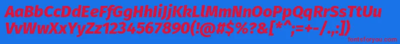 FirasansExtrabolditalic Font – Red Fonts on Blue Background