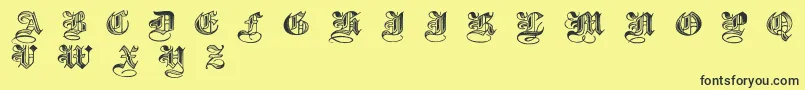 Halftone-fontti – mustat fontit keltaisella taustalla