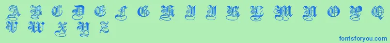 Halftone-Schriftart – Blaue Schriften auf grünem Hintergrund