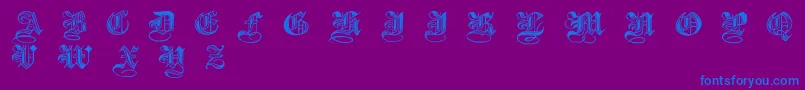 Halftone-Schriftart – Blaue Schriften auf violettem Hintergrund
