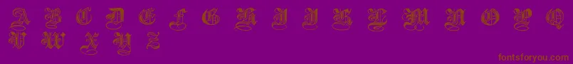 Halftone-Schriftart – Braune Schriften auf violettem Hintergrund
