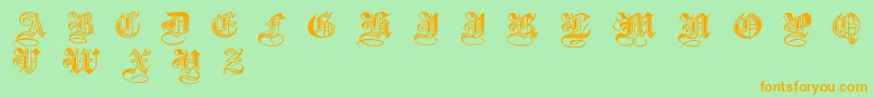 Halftone-fontti – oranssit fontit vihreällä taustalla