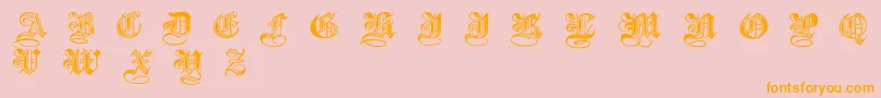 Halftone-Schriftart – Orangefarbene Schriften auf rosa Hintergrund