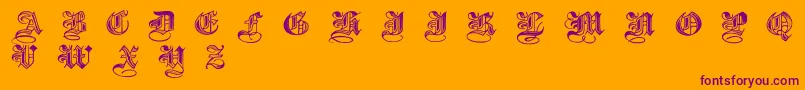 Halftone-Schriftart – Violette Schriften auf orangefarbenem Hintergrund