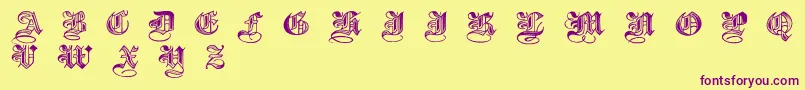 Czcionka Halftone – fioletowe czcionki na żółtym tle