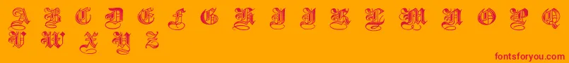 Halftone-fontti – punaiset fontit oranssilla taustalla